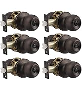 Probrico Ball Privacy Door Knobs Bed and Bath Keyless Handles Locksets, Oil Rubbed Bronze Finish,...