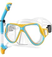 Greatever Snorkeling Gear for Kids, Dry Snorkel Set Panoramic View Snorkel Mask, Anti-Fog Scuba D...