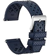 WOCCI Hollow Watch Bands, FKM Rubber (Not Silicone), Replacement Strap, Quick Release, Stainless ...