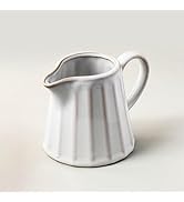 YHOJOY Ceramic Creamer Pitcher,Creamer Container with Handle, Small Milk Pitcher Cup for Coffee, ...