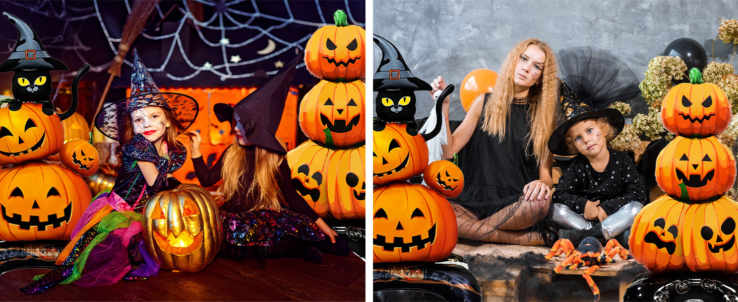 2 Pieces Large Halloween Pumpkin Foil Balloons