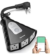 Syantek Outdoor WiFi Outlet, Smart Outdoor Plug with 3 Ground Outlets, Compatible with Ale...