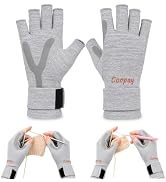 Coopay Crochet Hooks Gloves, Size L, 2 Pcs | Adjustable Wrist Guard with Palm Grip Strips, Ergono...