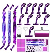 ZYNYXY 22PCS Ergonomic Diamond Art Pens Kits, with 135° Elbow Metal Screw Steel 1~10, Tips, Place...