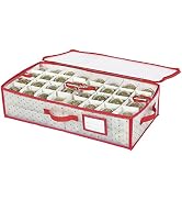 Sattiyrch Plastic Underbed Christmas Ornament Storage Box Zippered Closure,Stores up to 64 of The...