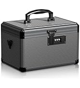 Lockbako Medicine Lock Box with Code, Medication Lock Box with Removable Tray & Pocket Bag, Porta...