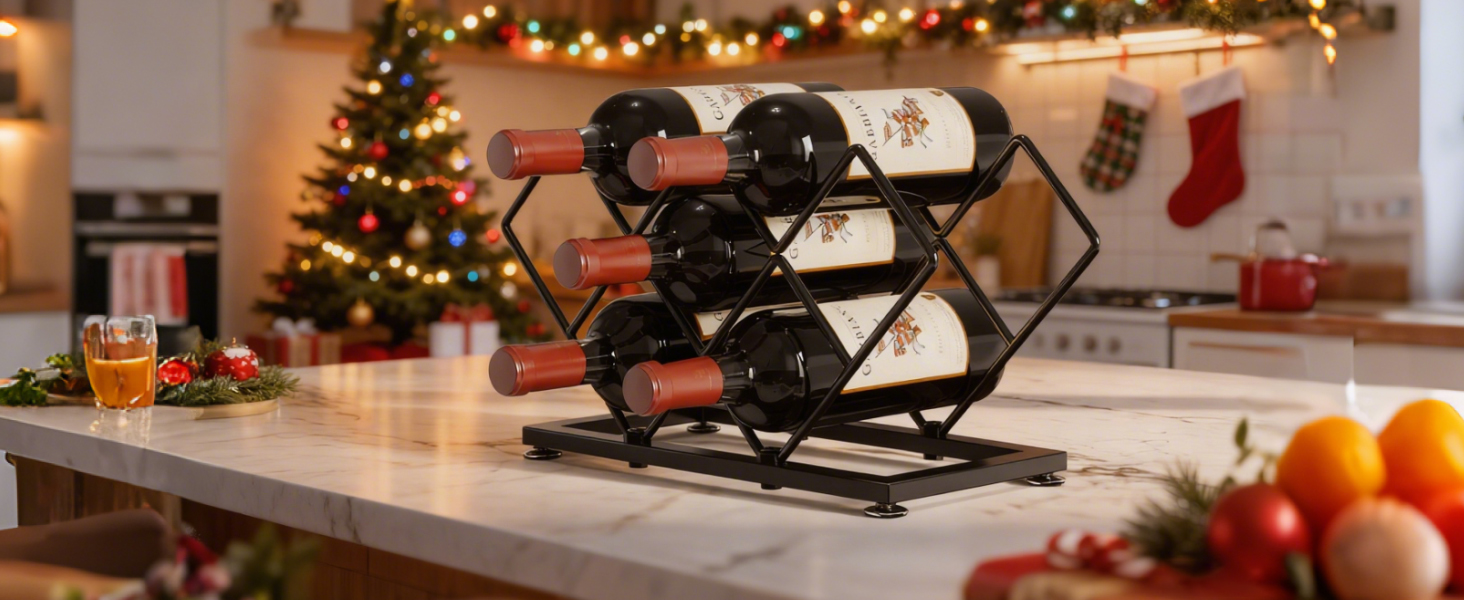 black short counter top wine rack
