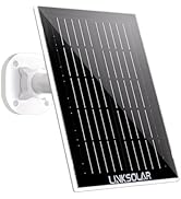 LinkSolar Solar Panel for Security Camera, 3W Solar Charger with Barrel Plug & USB C Port for Out...