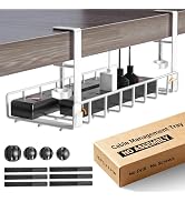 Under Desk Cable Management Tray, Xpatee Upgraded Wire Management No Drill No Screws, Cable Tray ...