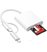 Denlane SD Card Reader for iPhone iPad Mac, USB C & Lightning Dual Connector Digital Camera Adapt...