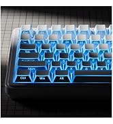 XVX White Shine Through Keycaps, PBT Keyboard Keycaps Cherry Profile, Custom Side Printed Keycap ...