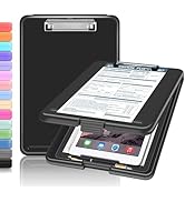 Clipboard with Storage, Clipboards 8.5x11 with Storage, Nursing Clip Board Foldable, Smooth Writi...
