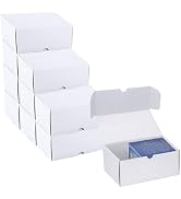 XRACV Toploader Trading Card Storage Box, 10-Pack 100 Count White Corrugated Cardboard Bulk Sport...
