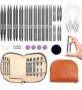 Yarniss 15 Pairs Circular Knitting Needle Combo, 4.5-Inch Round Knitting Needle 3.0~8.0mm, 2.16-I...
