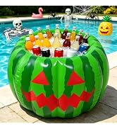 Cosweet Summer Halloween Inflatable Watermelon Cooler for Pool Party - 30" x 20" Large Spooky Blo...