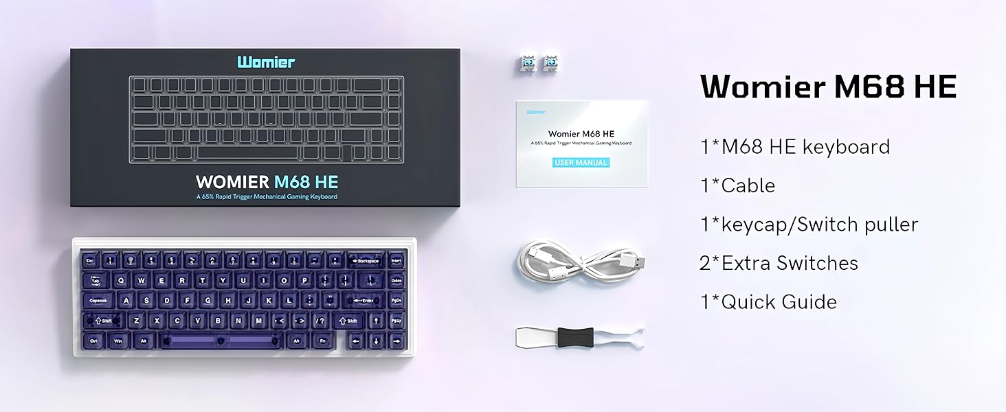 M68 HE V2 60% Wired Gaming Magnetic Keyboard,Hall Effect Gaming Keyboard Rapid Trigge