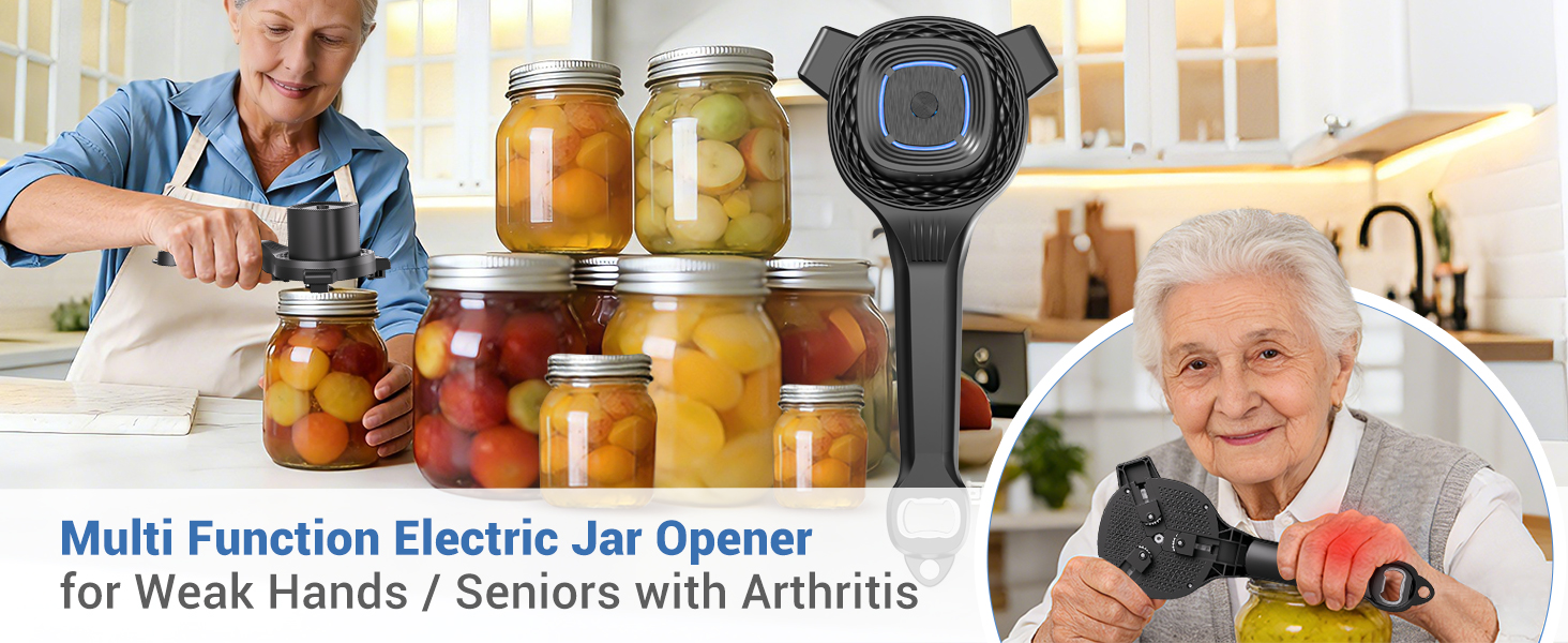 Powerful Performance: The high-torque motor effortlessly breaks the vacuum seal of any jar.