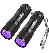 LE Small UV Flashlight, Portable Black Light with 9 LEDs, 395nm, Ultraviolet Light Detector for I...