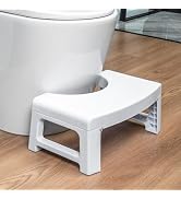 FrutPunch Toilet Stool, 6.7 in Poop Stool, Bathroom Stool, Foldable, Easy to Place, White Can Sup...