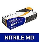 Safe Health Nitrile Black Disposable Gloves, Free of Latex & Powder, Food Grade, Textured, 3.5 Mi...