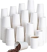 Turbo Bee 10 oz Disposable Coffee Paper Cups,270 Pack Hot Drinking Cups,White Paper Party Cups