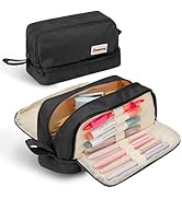 Zzrywuty Large Capacity Pen Pencil Case Multi-Slot Pencil Pouch Bag,Black Pencil Case Large 4 Com...