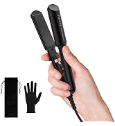 FARERY Portable Hair Straightener, 1.5 Inch Wider Plate Mini Flat Iron for Short Hair, Ceramic Tr...