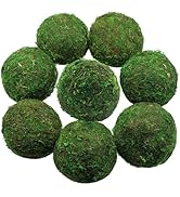 YGbridge Large Decorative Moss Balls, 8 Pcs 3.5" Green Dried Moss Spheres Ball, Greenery Balls Fa...
