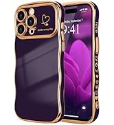 LCHULLE for iPhone 14 Pro Max Case for Women Girls, Cute Wave Frame Curly Shape with Love Heart R...