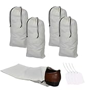 GONGKANGYUAN 4 Pack Shoe Bags for Travel Flannel Single Shoe Pouch with Drawstring for Men Women ...