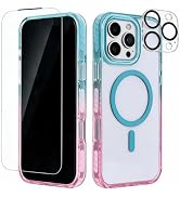 Vearstie Clear Case for iPhone 16 Pro Max, Gradient Anti-Yellow Shockproof | Replaceable lanyard ...