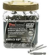 Proferred MAX Drive Professional Decking & Outdoor Wood Screws, Stainless Steel, 10 X 3-1/2", 6 L...