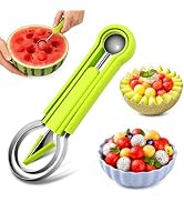 Suuker 4 in 1 Melon Baller Scoop Set, Stainless Steel Fruit Cutters Shapes, Watermelon Scooper an...