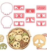HUAKENER Halloween Cookie Cutters Set, Skull Cookie Cutter, Multiple Expression Combinations Cute...