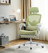 DUMOS Home Office Desk Chair with Footrest, High-Back Mesh Rolling Swivel Reclining Chairs with W...