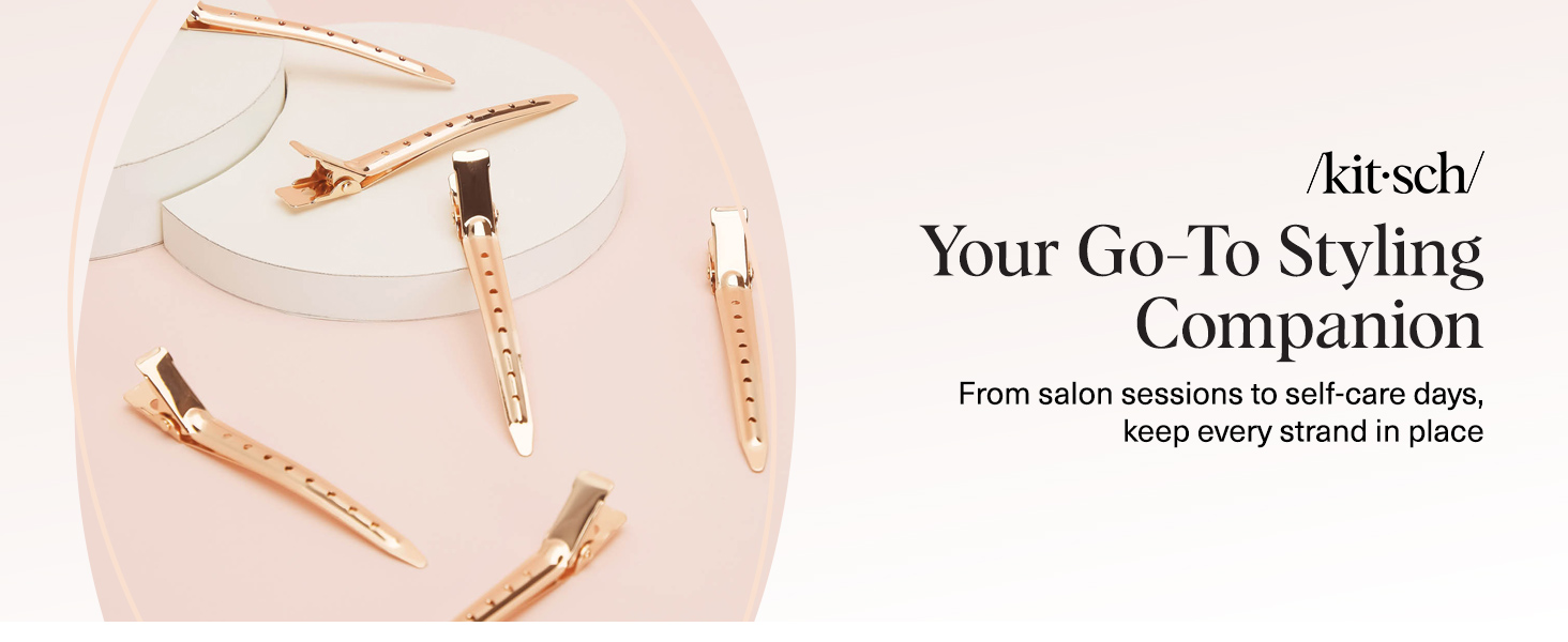 Kitsch Professional Alligator Clips for Hair Styling – 3.5" Aluminum Hair Sectioning Clips