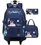 ACESAK Rolling Backpack for Boys, Kids Backpack with Wheels Portable with Insulated Lunch Box & P...
