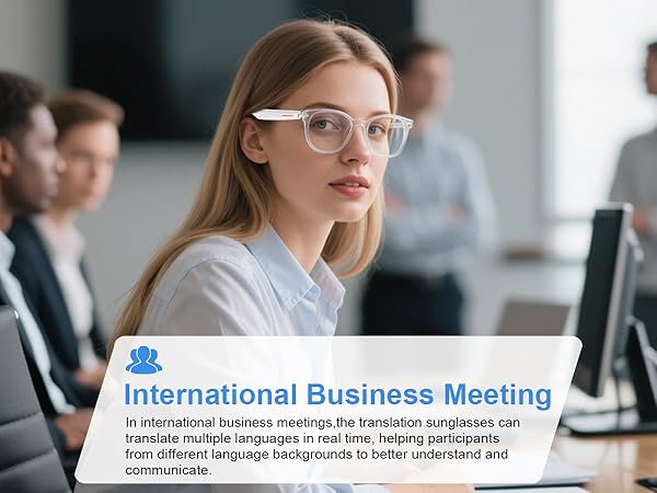 AI translation glasses for men & women, transition glasses perfect for international business