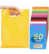 Flasunire Party Favor Bags Goodie Bag Plastic Multicolor - 8"x11" 50 Pack Colorful Gift Bags with...