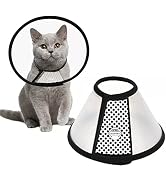 Depets Adjustable Recovery Pet Cone E-Collar for Cats Puppy Rabbit, Plastic Elizabeth Protective ...