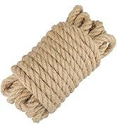 jijAcraft Jute Rope 1/2 inch, 33 Feet x 12mm Thick Jute Rope, Nautical Rope, Heavy Duty Strong Ju...