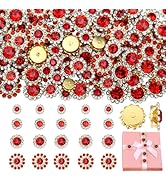 NUKAYAI 200Pcs Red Sew on Rhinestones, 8mm 10mm 12mm 14mm Fake Glass Crystal Bedazzled Gems for C...