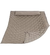 ANOW Double Hammock Pad and Pillow Set, 2 Person Polyester Hammock Pad, Light Brown