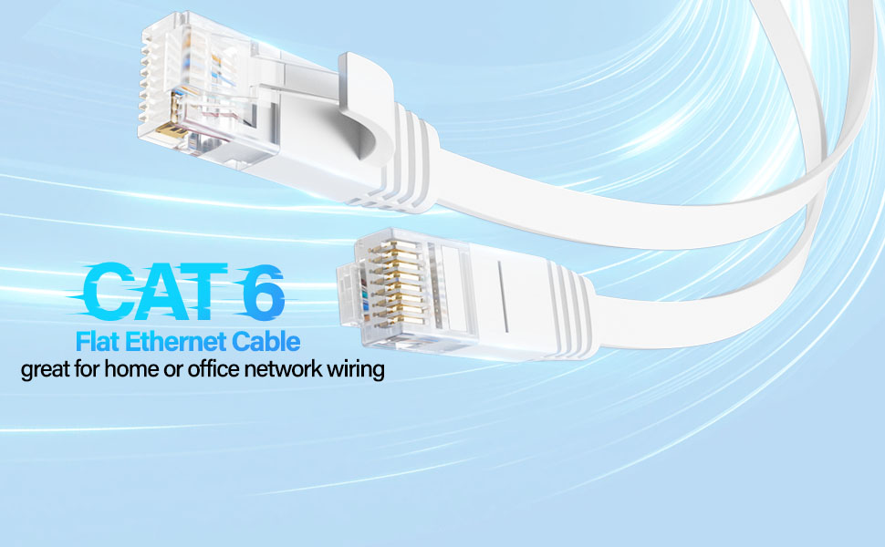 flat cat6 cable white 40ft