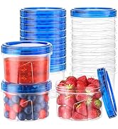 Winproper 12 Pack-16 OZ Freezer Storage Containers, Small Plastic Containers with Twist Top Lids,...