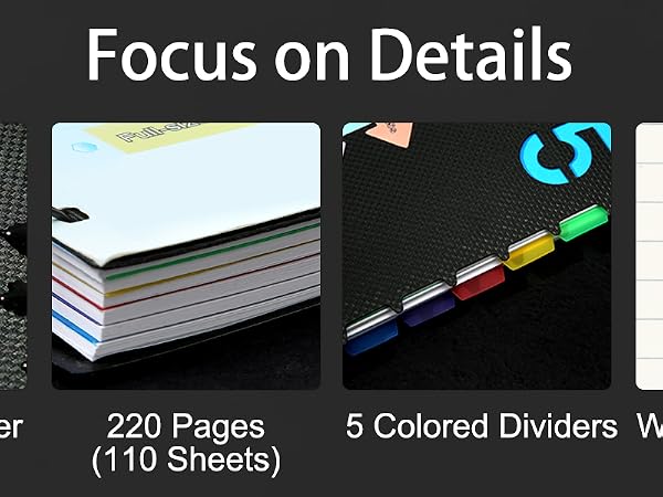 notebook with tabs
