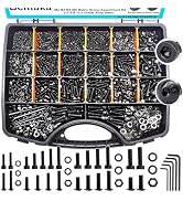 Bemaka 2285PCS M2 M3 M4 M5 Metric Screw Assortment Kit, 6-20mm Socket Head & Button Head Screws B...