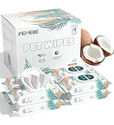 FEMEKE 400 Count Unscented Dog & Cat Wipes (8x50 Packs) | Hypoallergenic, pH Balanced for Paws, B...