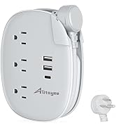 USB C Travel Power Strip,Alitayee Portable Power Strips with 3 Outlets 3 USB Ports Fast Charge, U...