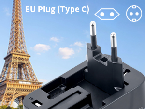 universal plug adapter plug type c eu EUROPE travel plug adaptor 4 ports usb c USB-A
